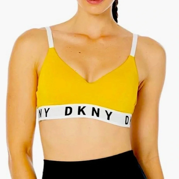 DKNY Bra Push Up Bra Cozy Boyfriend Yellow New - Picture 1 of 7